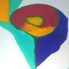 Abstraktes Gemälde von Blume in psychotherapeutischer Praxis von Mag. Robert Katnik in Klagenfurt am Wörthersee